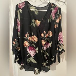 West Kei tie sleeve floral blouse